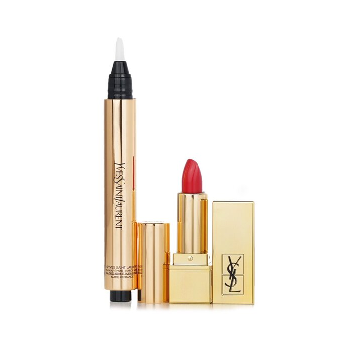 Подарочный набор Yves Saint Laurent: корректор Touche Éclat 2,5 мл и помада Rouge Pur Couture 1,3 г