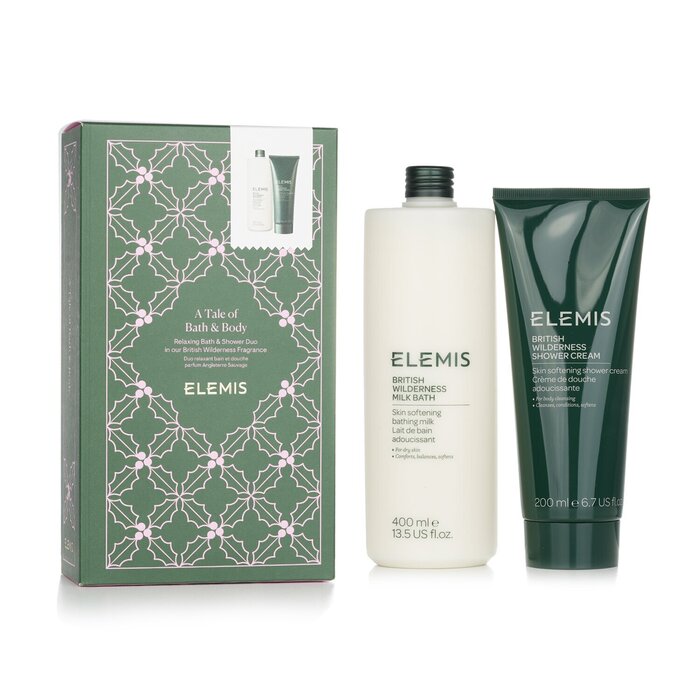 Набор для ухода за телом Elemis: молочная ванна и крем для душа «Британская дикая природа», 400 мл + 200 мл
