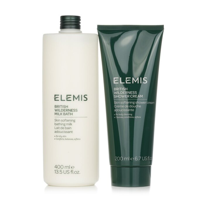 Набор для ухода за телом Elemis: молочная ванна и крем для душа «Британская дикая природа», 400 мл + 200 мл