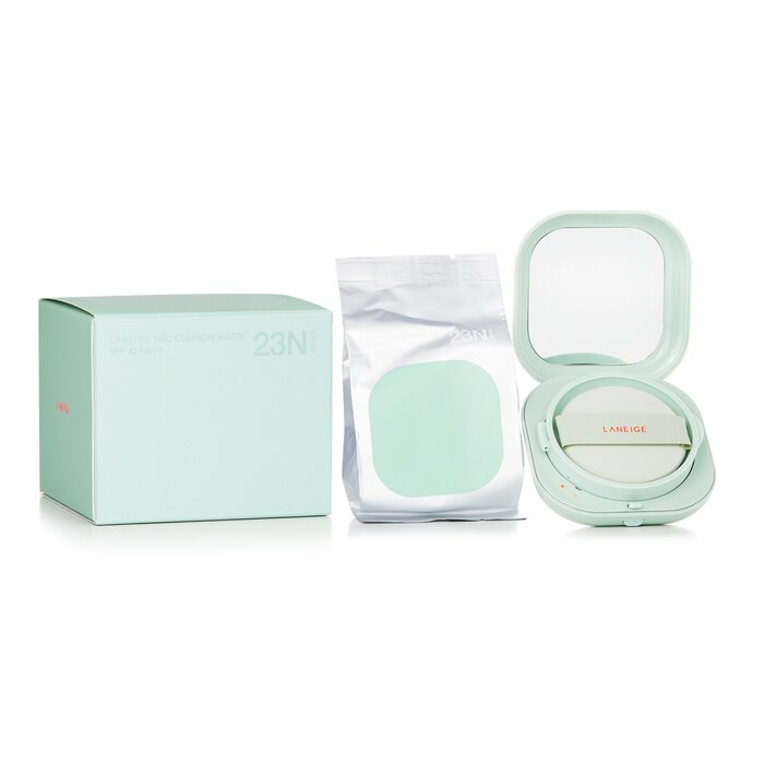 Laneige Neo Cushion Matte 15г с SPF 42, матирующая кушонная основа для лица, стойкое покрытие до 24 часов