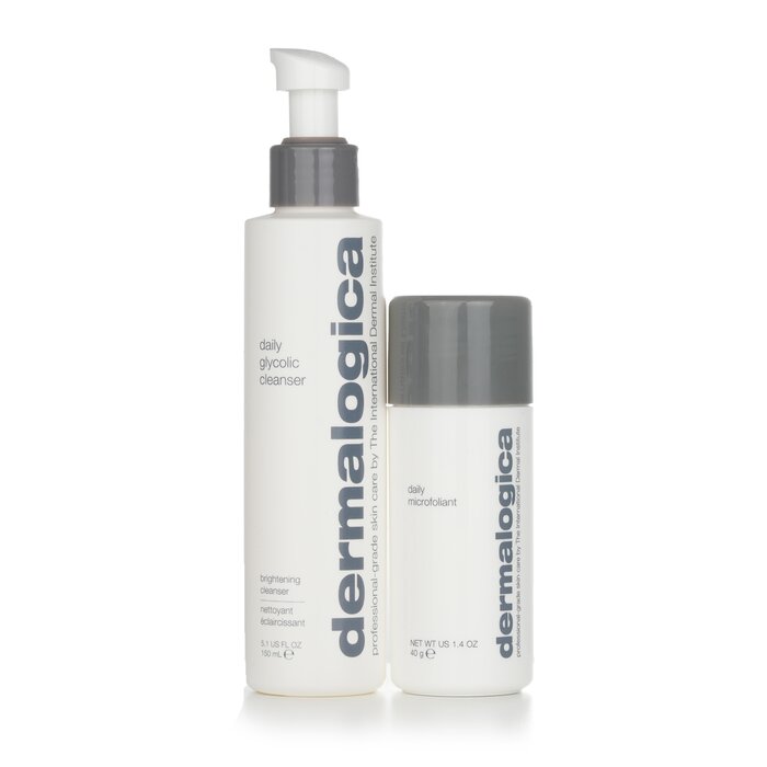Набор для сияющей кожи Dermalogica: очищающее средство с гликолевой кислотой и эксфолиант 2 шт.