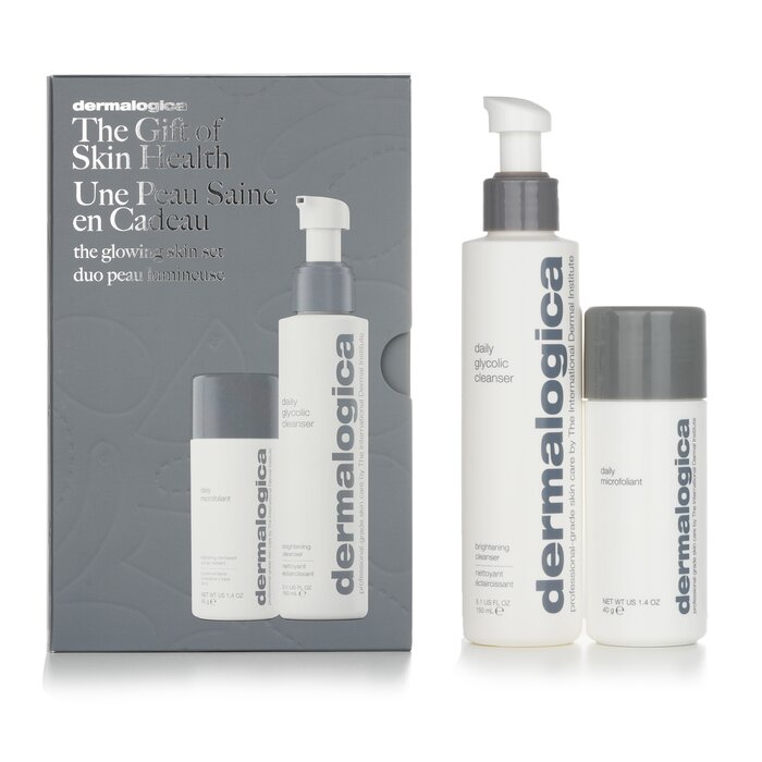 Набор для сияющей кожи Dermalogica: очищающее средство с гликолевой кислотой и эксфолиант 2 шт.