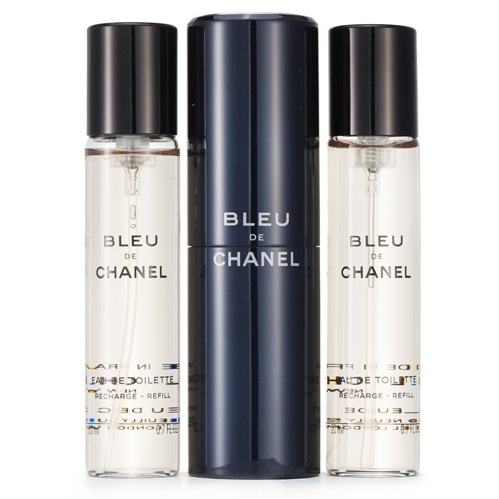 Туалетная вода Bleu De Chanel для мужчин 3x20 мл — свежий древесный аромат для уверенных в себе мужчин
