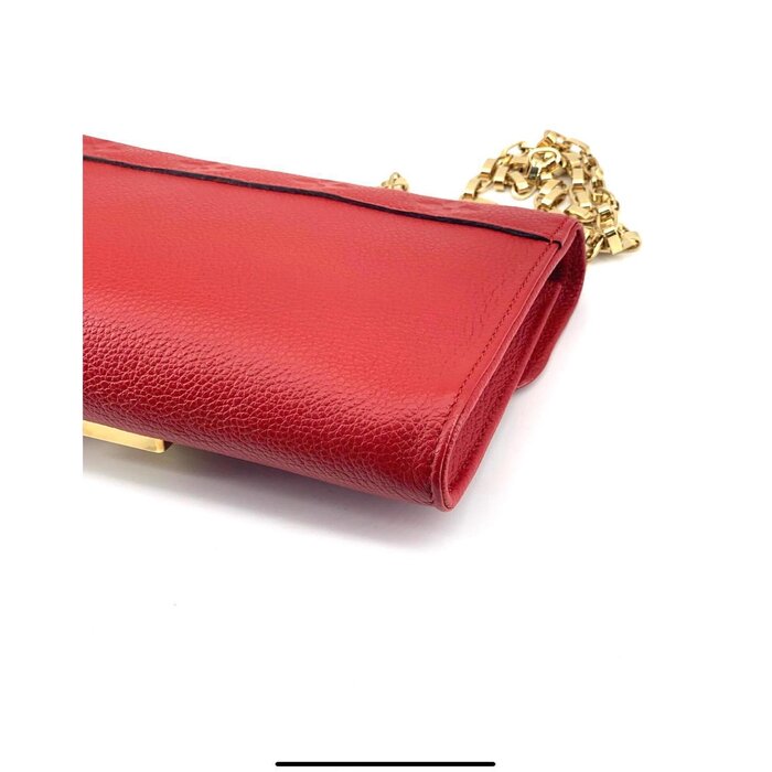 Сумочка Louis Vuitton Pochette Saint-Germain WOC, красная, компактная, многофункциональная, с защитным чехлом