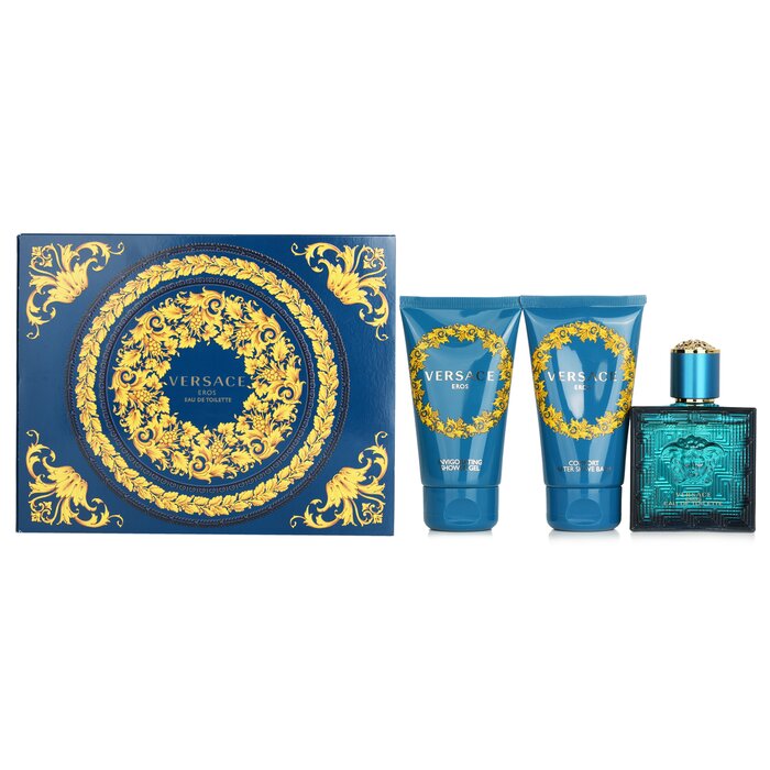 Набор Eros для мужчин Versace: туалетная вода 100 мл, гель для душа 100 мл, бальзам после бритья 100 мл