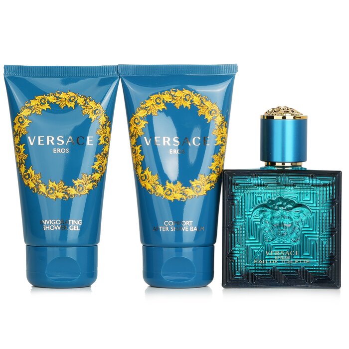 Набор Eros для мужчин Versace: туалетная вода 100 мл, гель для душа 100 мл, бальзам после бритья 100 мл