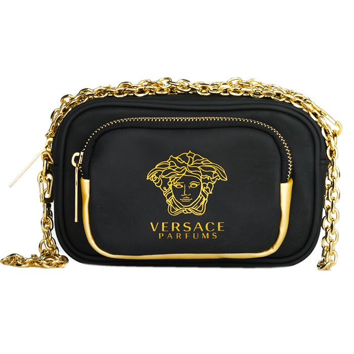 Подарочный набор Versace Crystal Noir: туалетная вода 90 мл, гель для душа 100 мл, лосьон для тела 100 мл, клатч