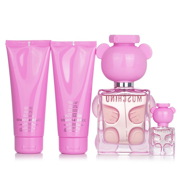 Набор Toy 2 Bubble Gum от Moschino: парфюм, лосьон для тела и гель для душа, 4 шт.
