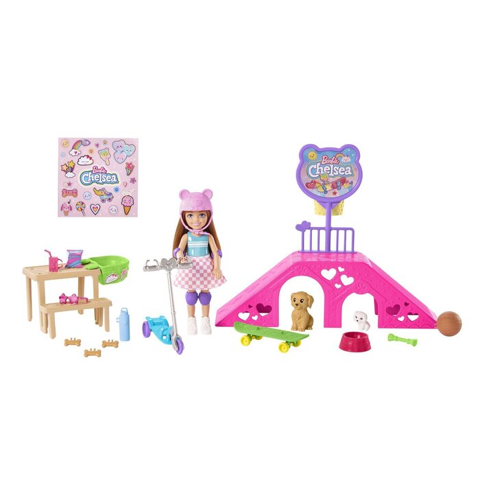 Игровой набор Barbie Челси в скейтпарке с куклой и щенками 31x7x24 см