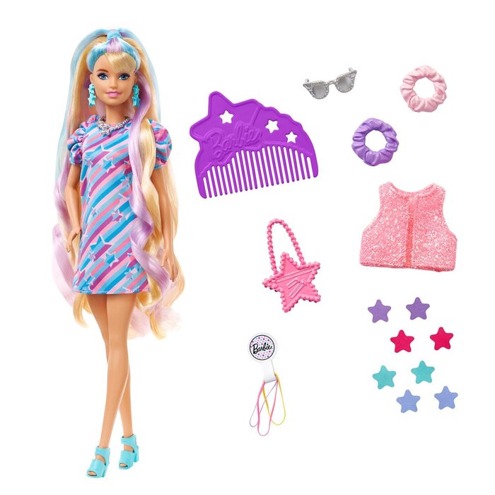 Кукла Barbie® Totally Hair™ с длинными волосами и аксессуарами для создания причесок, 4x30x7 см