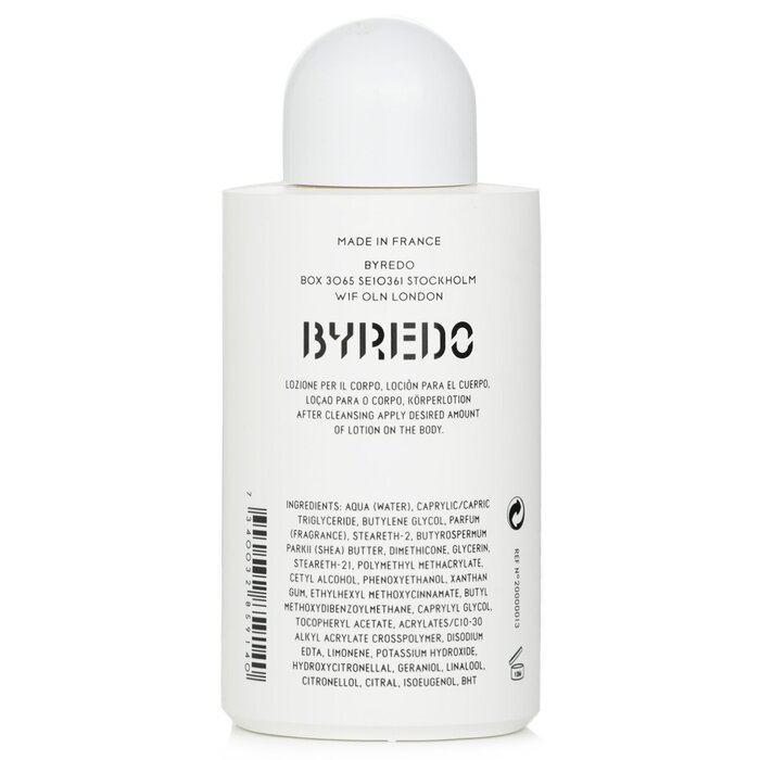 Увлажняющий крем для тела с ароматом тюльпана Byredo, 225 мл