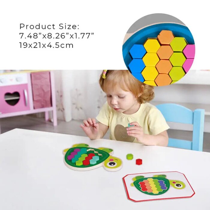 Мозаичный пазл Tooky Toy Co с 67 деталями и карточками, для детей от 3 лет, 19x21x5 см