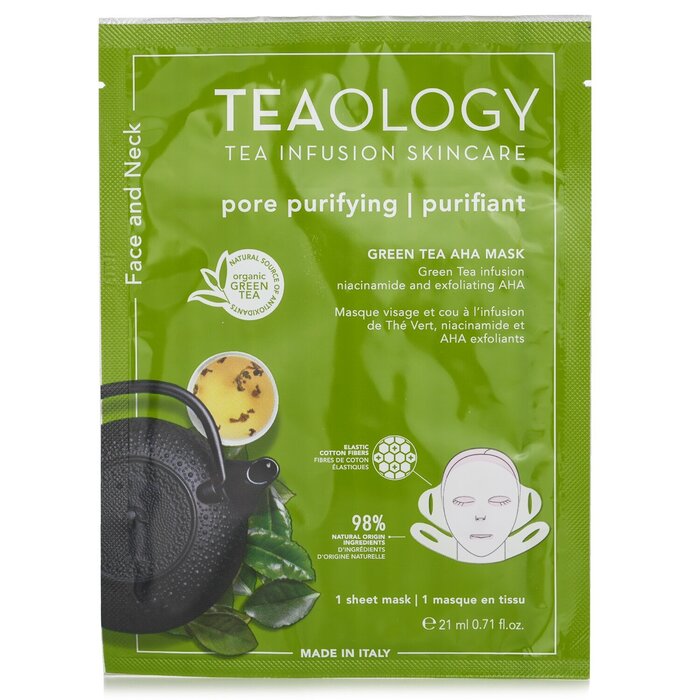 Маска для лица и шеи Teaology с органическим зеленым чаем и AHA 21 мл