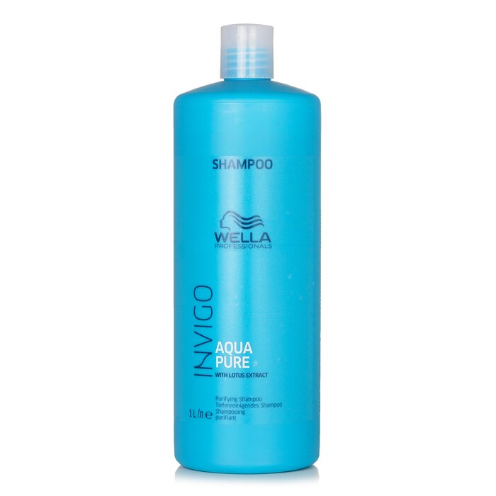 Шампунь очищающий Wella Invigo Aqua Pure с экстрактом лотоса для чувствительной кожи головы, 1000 мл