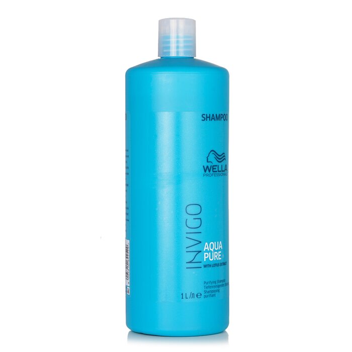 Шампунь очищающий Wella Invigo Aqua Pure с экстрактом лотоса для чувствительной кожи головы, 1000 мл