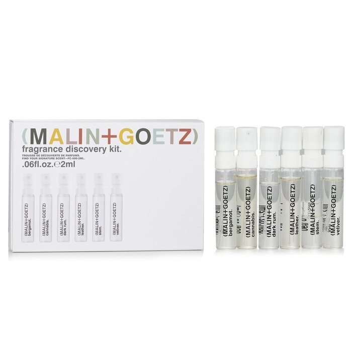 Набор парфюмов MALIN+GOETZ, 6x2 мл: бергамот, каннабис, тёмный ром, кожа, стебель, ветивер