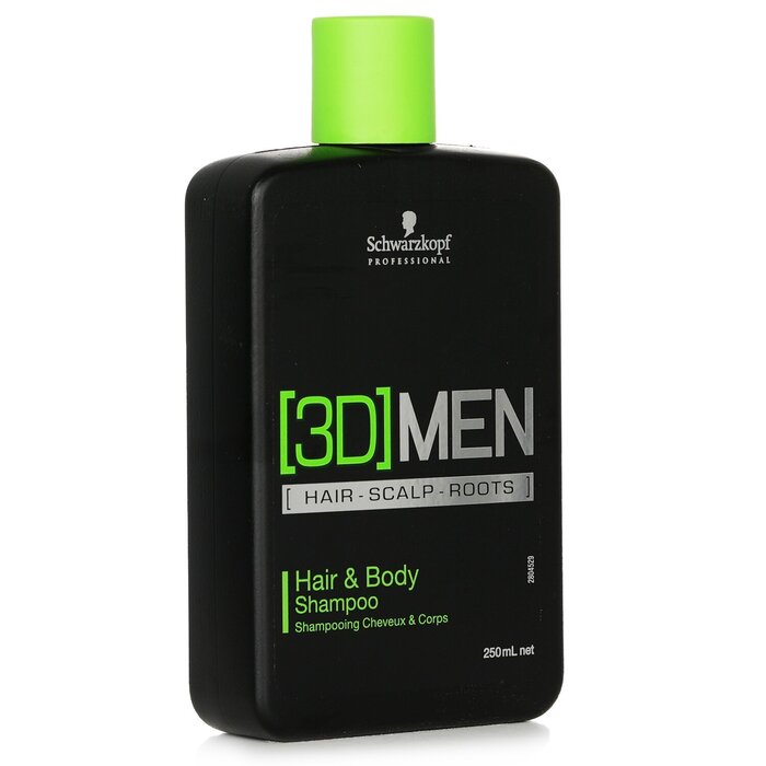 Шампунь и гель для душа Schwarzkopf 3D Men 2 в 1 с пантеолом и кофеином, 250 мл