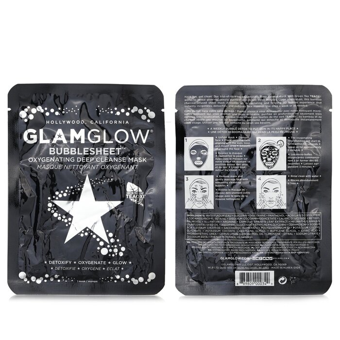 Glamglow пузырьковая маска для глубокого очищения с активированным углем, 1 лист