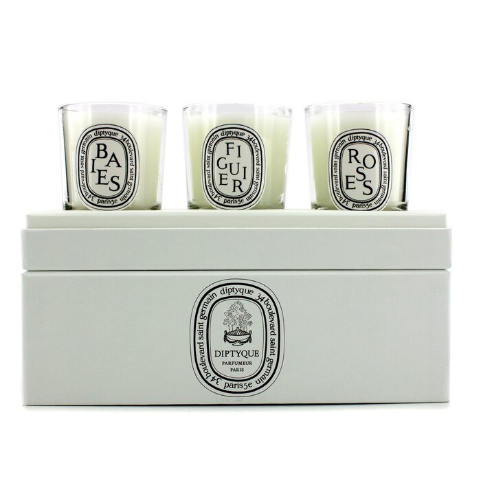 Подарочный набор мини-свечей Diptyque (Ягоды, Инжир, Розы) 3х70 г