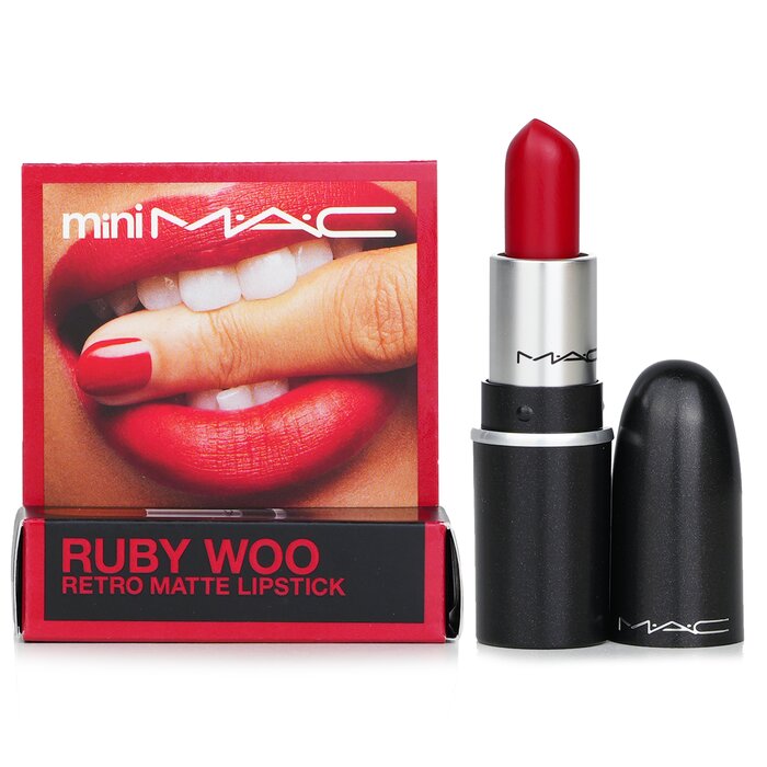 MAC мини-матовый помада Ruby Woo 1.8 г — насыщенный цвет для губ, стойкий и увлажняющий, для повседневного и вечернего макияжа.