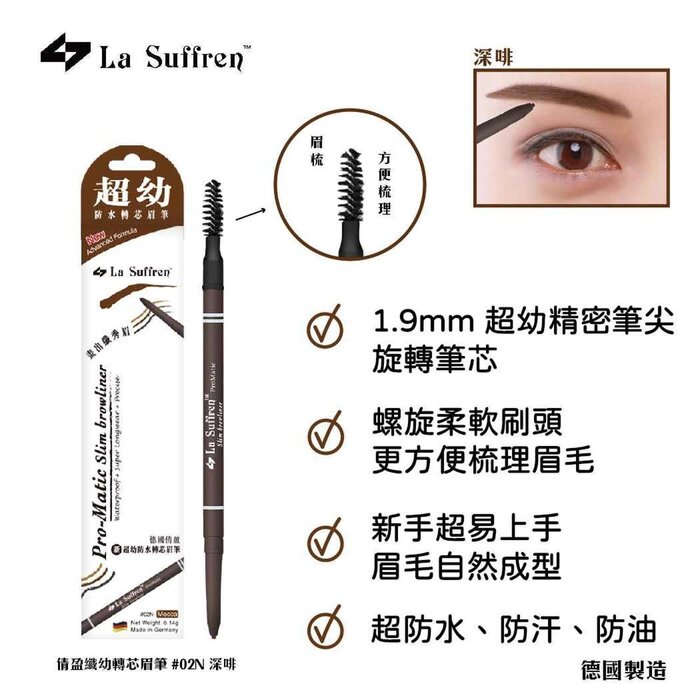 карандаш для бровей ProMatic Slim с водостойкой формулой, оттенок Мокко, 0,2 г