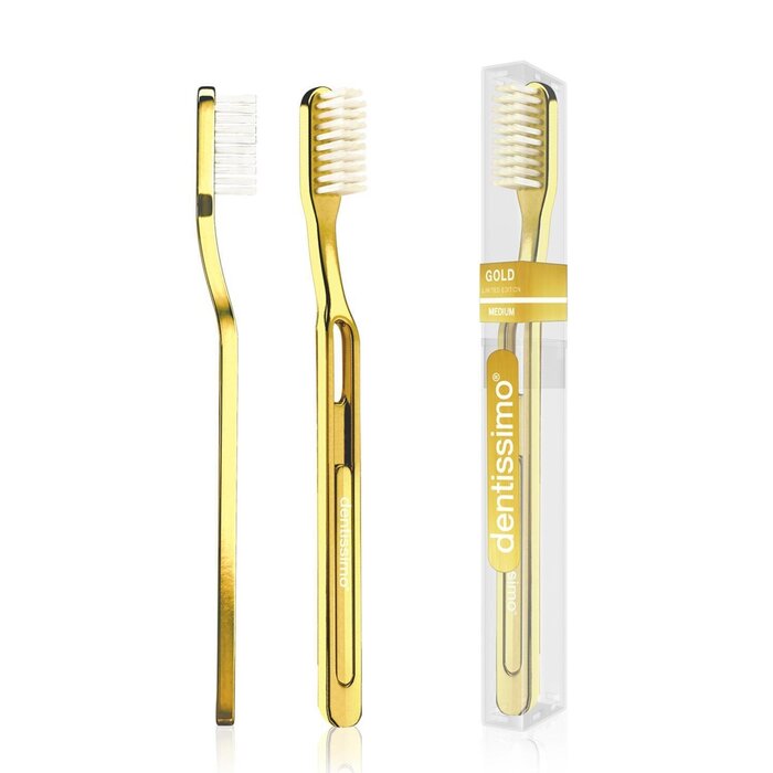 Зубная щётка dentissimo Gold средней жесткости для бережного ухода за полостью рта