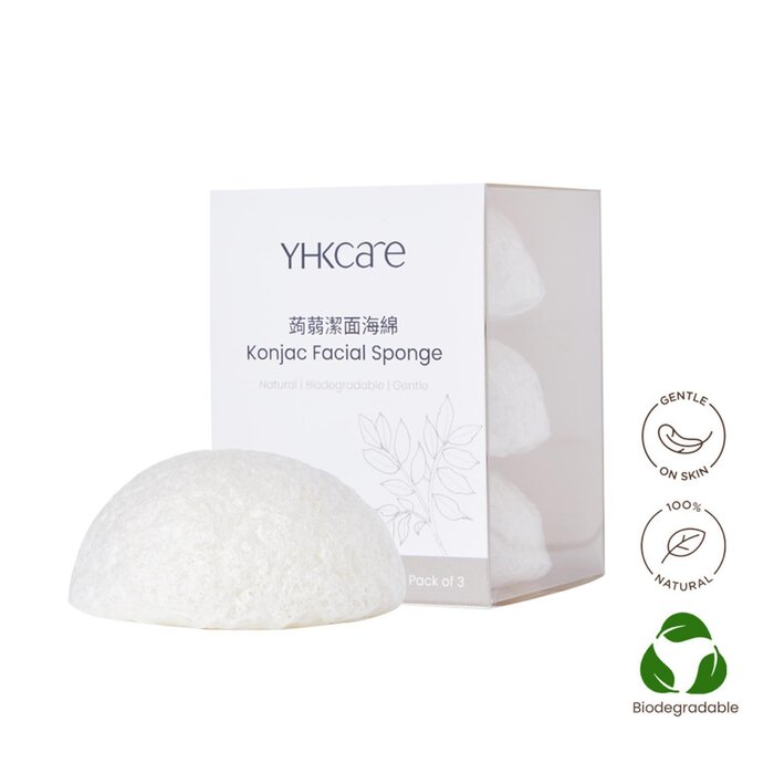 Спонжи для очищения из конжака YHKCARE, веганские, 3 шт.