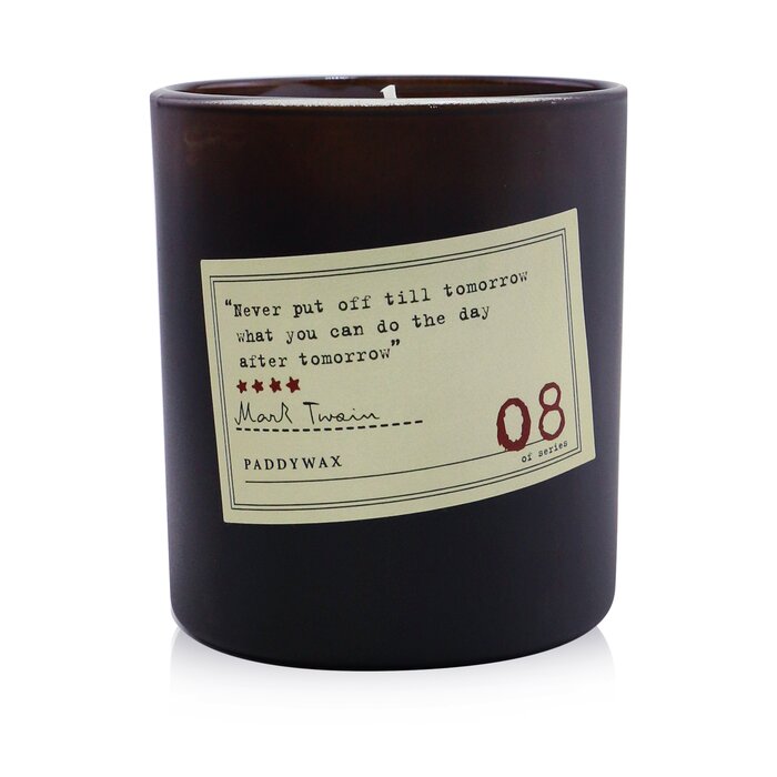 Свеча Paddywax Library Candle "Марк Твен" 70 г — ароматическая свеча из соевого воска для создания уюта и вдохновения