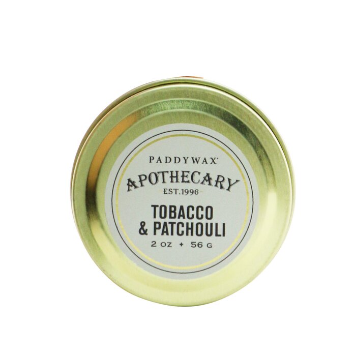 Ароматическая свеча Paddywax с запахом табака и пачули в золотой баночке, 56 г