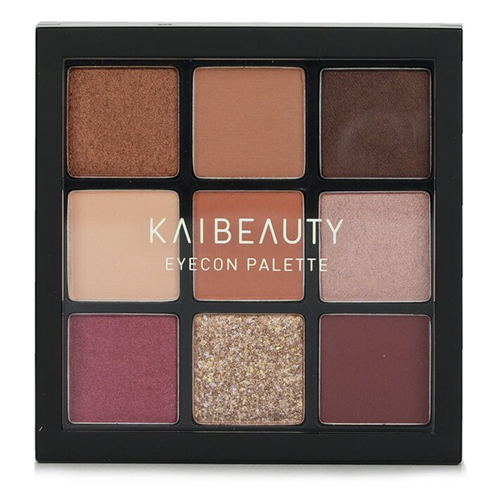Палетка теней для век KAIBEAUTY Eyecon # Bonjour, 9 оттенков: матовые и блестящие текстуры