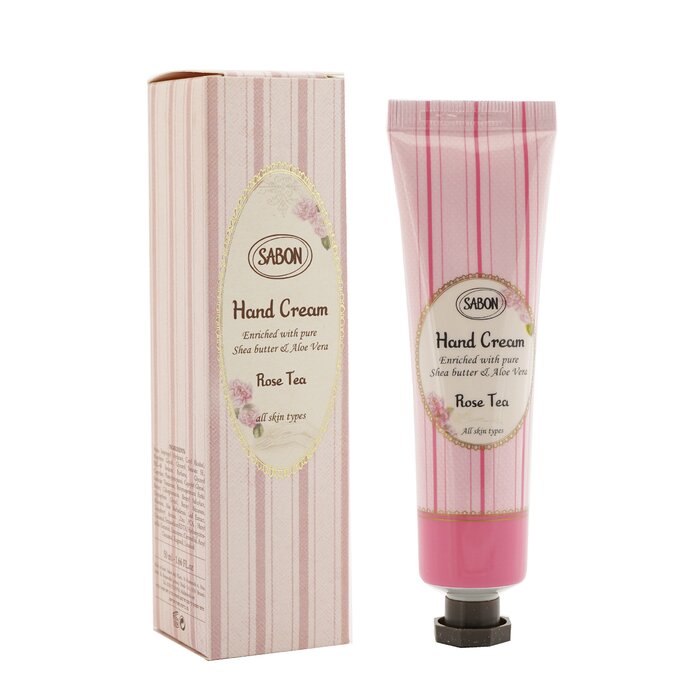 Крем для рук Sabon с маслом ши и алоэ вера, с ароматом розового чая, 30 мл