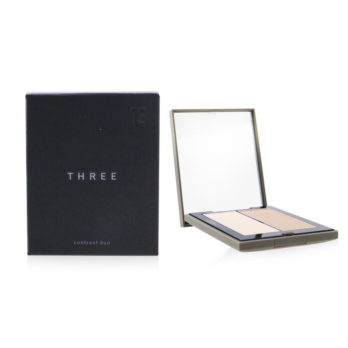 Пудра для лица THREE Contrast Duo, 7.7 г — для естественного контурирования и подсвечивания овалов лица