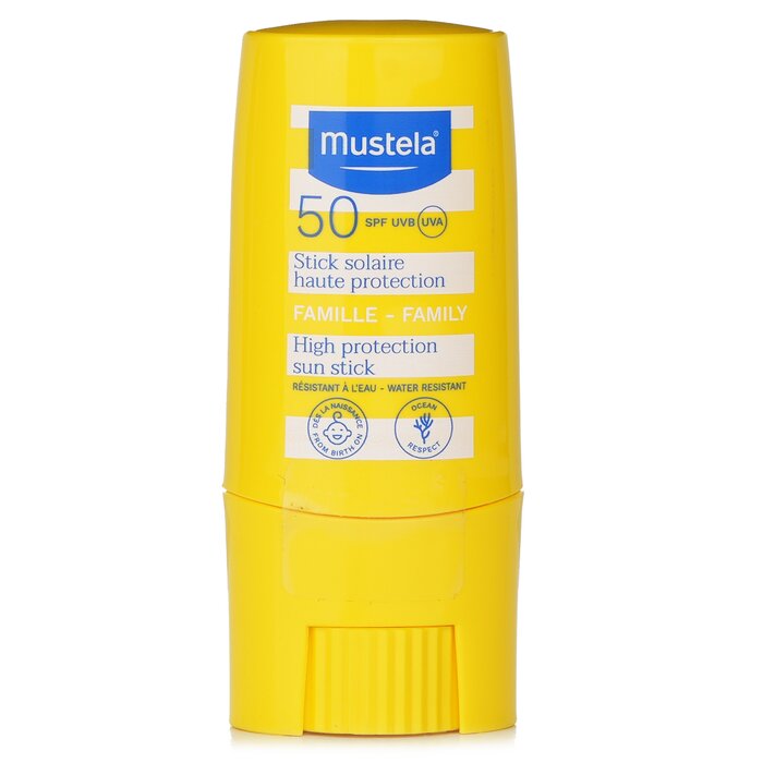 Солнцезащитный стик Mustela SPF 50 для детей, 9 мл с минеральными фильтрами и маслом карите
