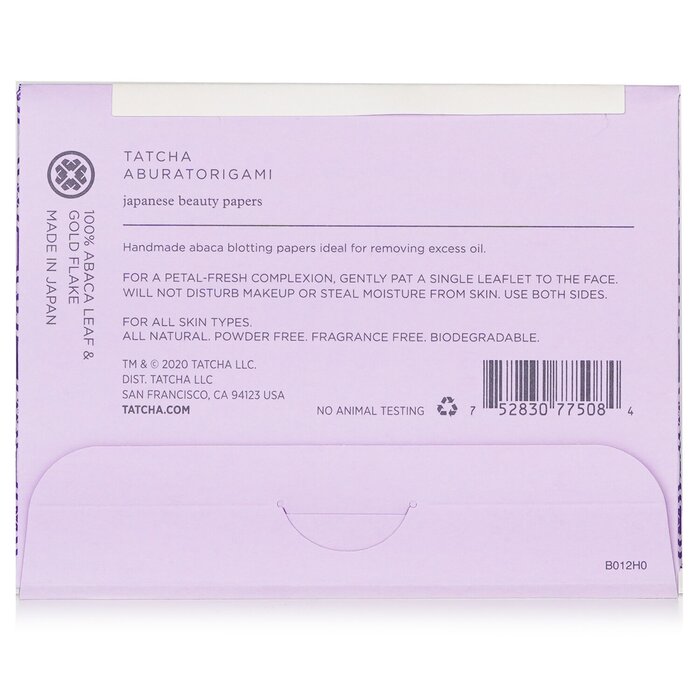 Японские впитывающие салфетки Tatcha с золотом для лица, 40 шт.