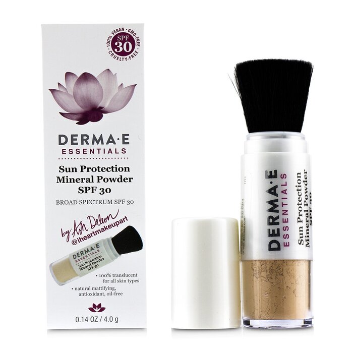 Минеральный солнцезащитный порошок с SPF 30 для лица, 4 г, Derma E