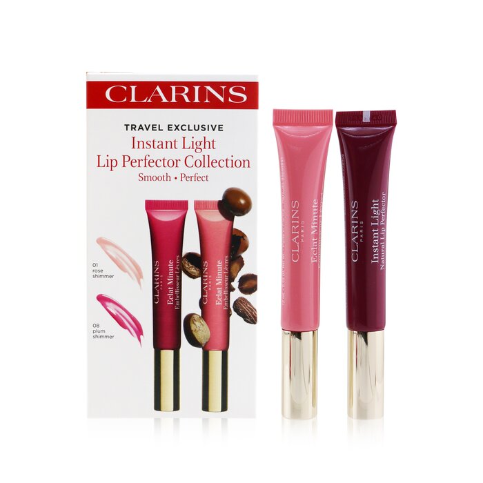 Блеск для губ Clarins с эффектом 3D, комплект из 2 оттенков по 12 мл, увлажняет и придаёт объем