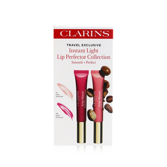 Блеск для губ Clarins с эффектом 3D, комплект из 2 оттенков по 12 мл, увлажняет и придаёт объем