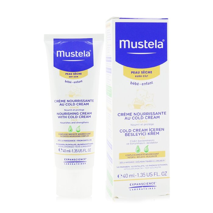 Крем для лица Mustela с холодным кремом и авокадо для чувствительной кожи детей, 40 мл