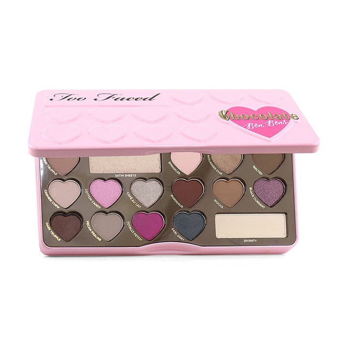 Палетка теней для век Too Faced Chocolate Bon Bon, 16,2 г — 14 оттенков для нежного и смелого макияжа