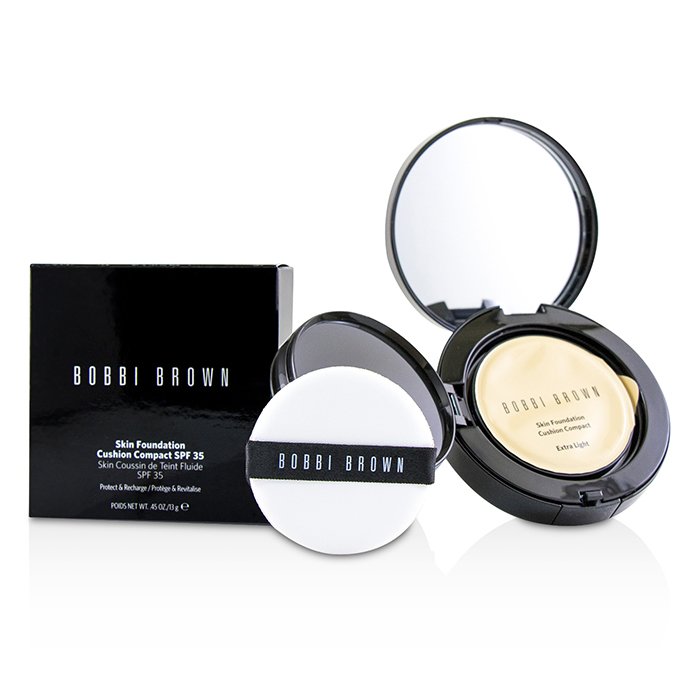 Тональный крем-кушон Bobbi Brown с SPF 35 для лица 13 г, с экстрактом ликчи и кофеином, для естественного сияния