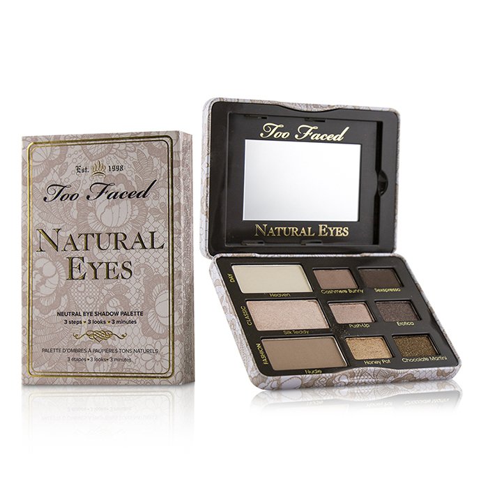 Набор теней для век Too Faced Natural Eyes, 9 нейтральных и глубоких оттенков с увлажняющими маслами