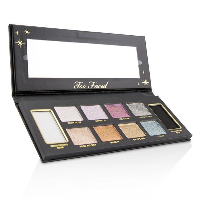 Палетка теней для век Too Faced Glitter Bomb, 12 г, 8 оттенков с блестками для яркого макияжа