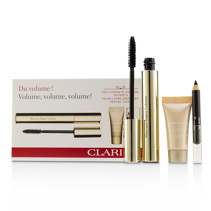 Набор для макияжа глаз Clarins: тушь Supra Volume, карандаш для глаз, консилер (3 шт.)