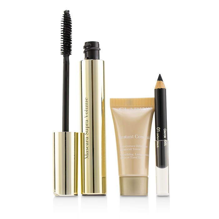 Набор для макияжа глаз Clarins: тушь Supra Volume, карандаш для глаз, консилер (3 шт.)