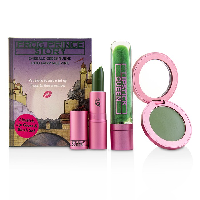 Набор косметики Frog Prince Story от Lipstick Queen: увлажняющая помада, кремовые румяна и блеск для губ, 3 шт.