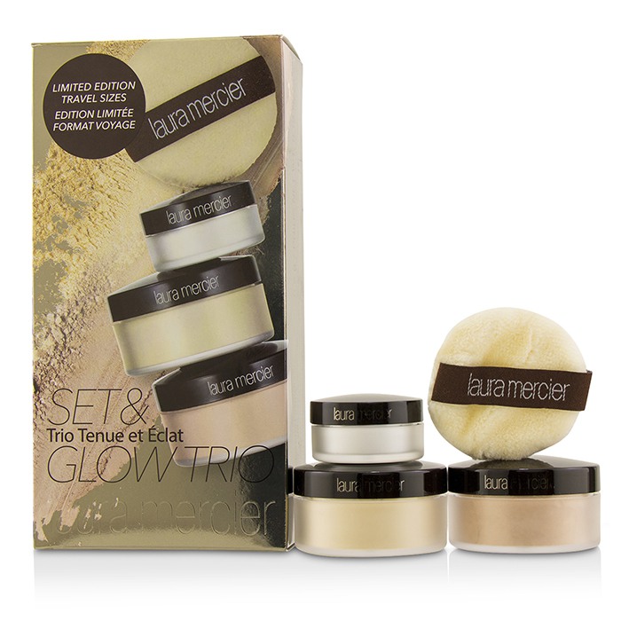 Набор пудр для макияжа Set & Glow, 3 шт. — рассыпчатая, осветляющая, минеральная, для сияния кожи
