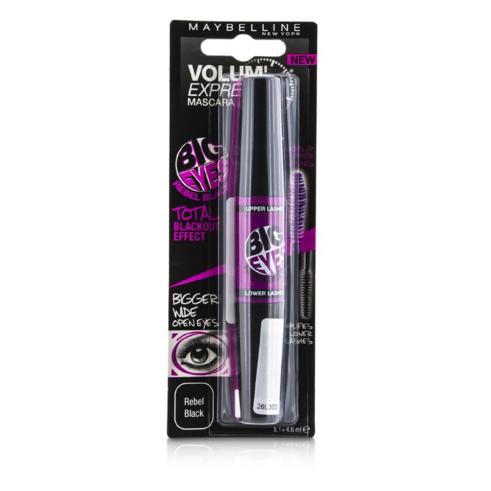 Тушь для ресниц Maybelline Volum' Express Big Eyes, объем 9.7 мл, для эффекта больших глаз, поднимает и придаёт объём.