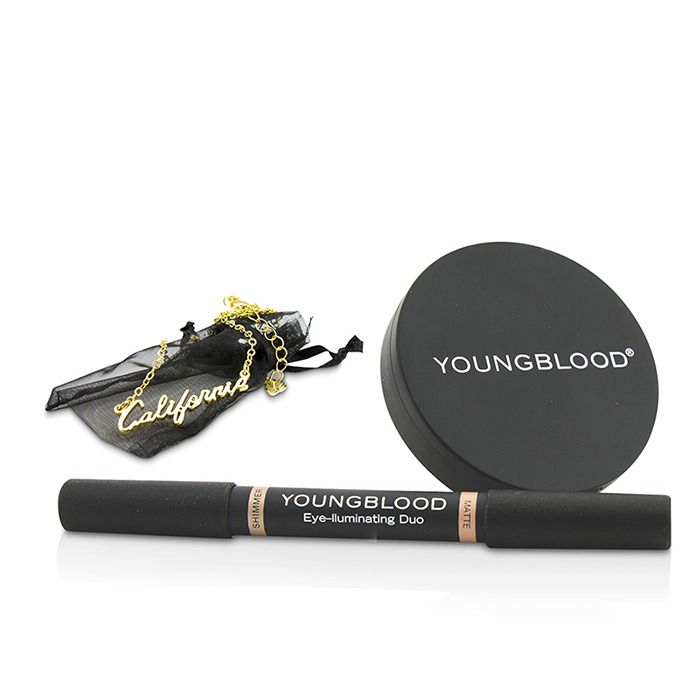 Набор для макияжа с минералами Youngblood Mineral Radiance, 3 шт.: пудра и тени для сияющего образа