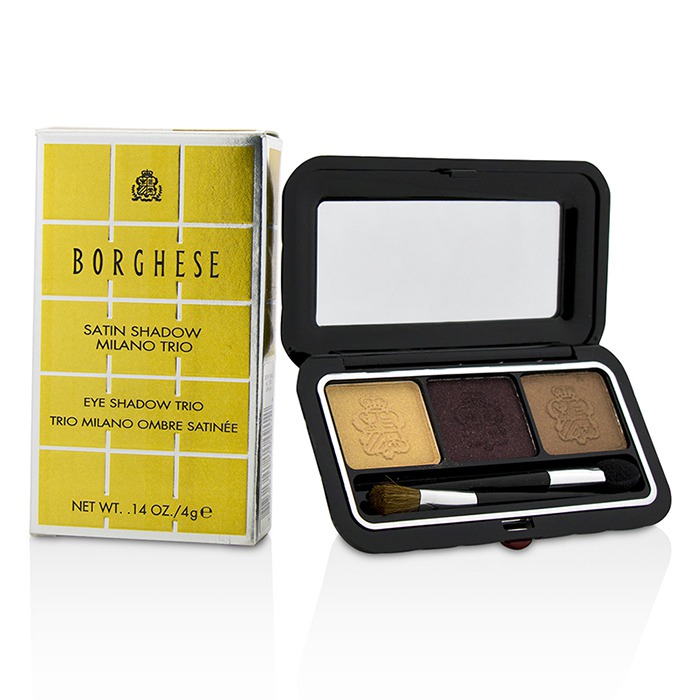 Тени для век Borghese Satin Shadow «Романтичный коричневый» тройной набор 4 г