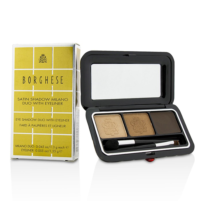 Комплект теней и подводки для глаз Borghese Satin Shadow Milano Duo, #01 Bellezza Brown, 4,15 г